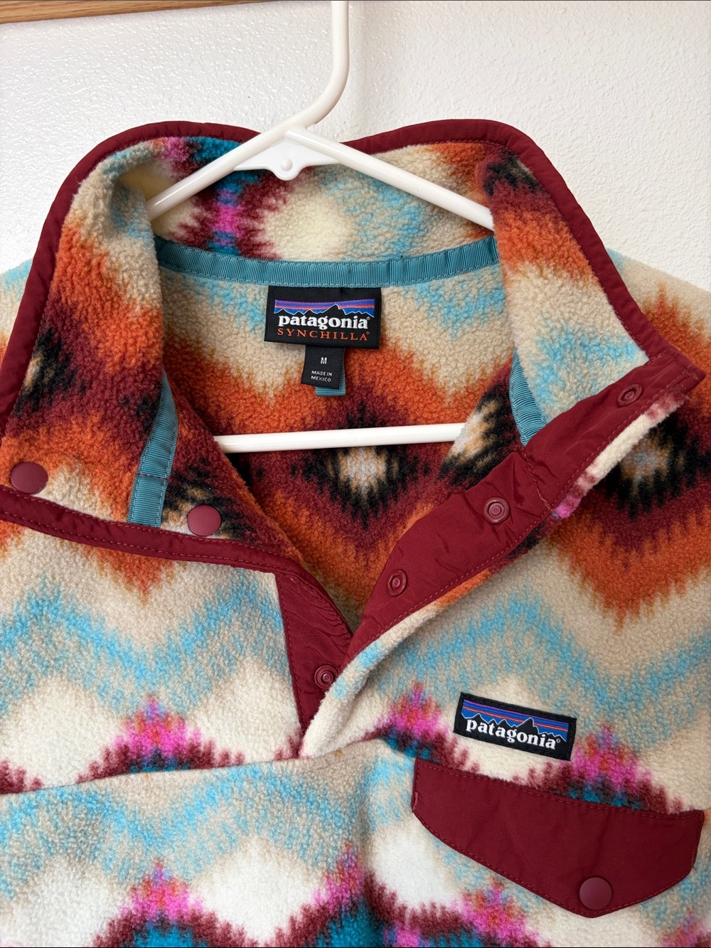 Patagonia Women’s Zip-Up Synchilla Fleece — Cream, Burgundy, Turquoise, Orange